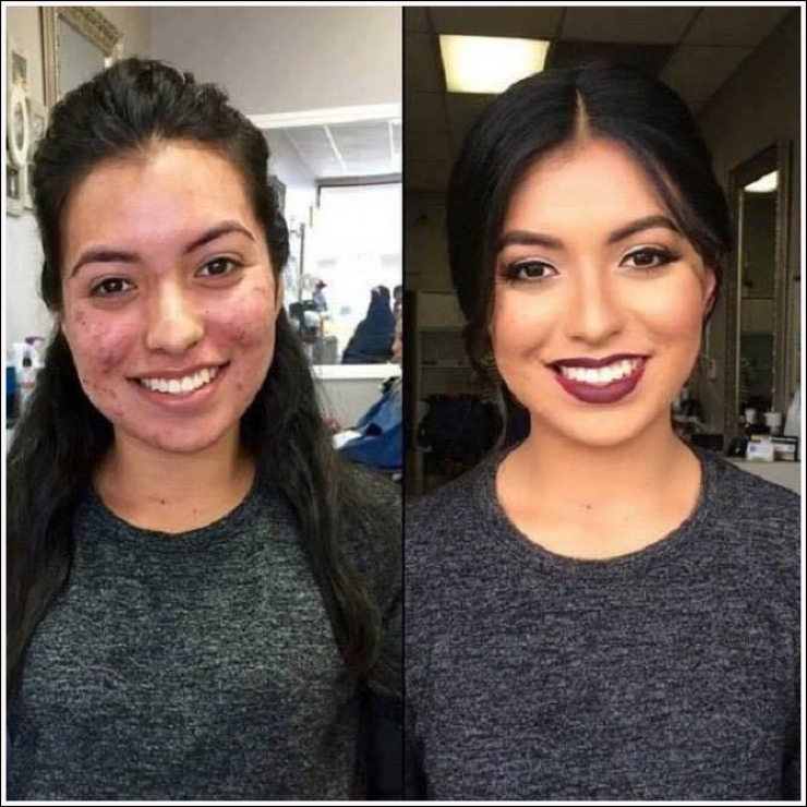 Illustration de l'article : With and without! It's crazy what makeup can do... 18 photos that prove it again!