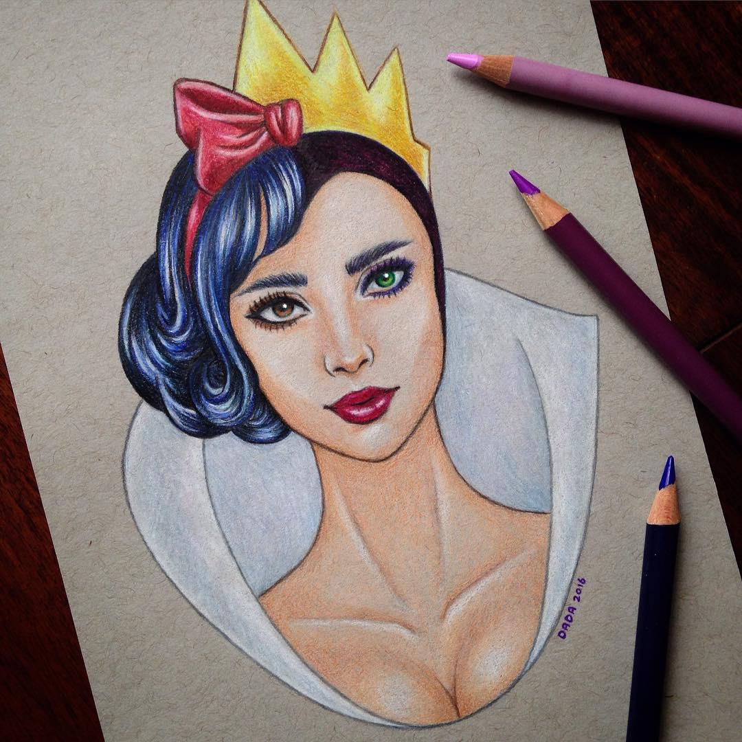 Illustration de l'article : 10 Disney portraits where the heroes and villains merge into one!