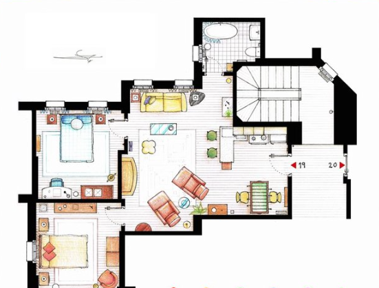 Illustration de l'article : 10 very realistic sketches of the apartments you’ve seen on TV shows!