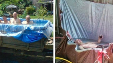Illustration : There are those who can afford a chic and expensive swimming pool! And then there are others...