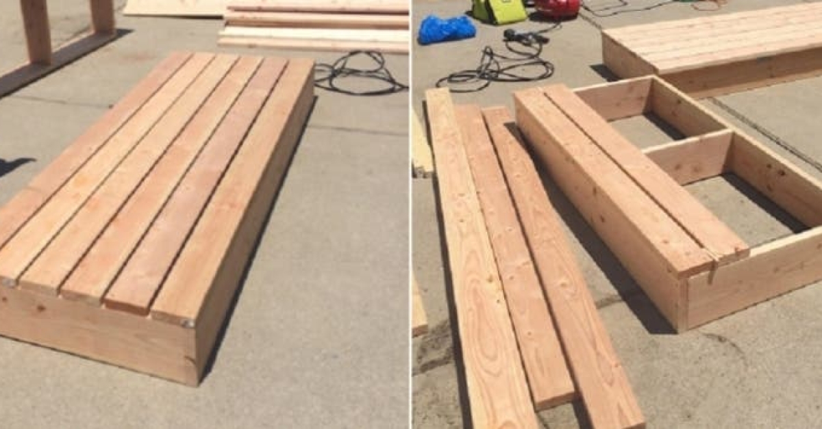 He puts together two crates to complete a project that you'll like...