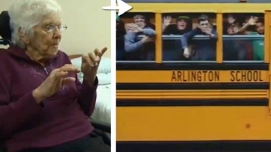Illustration : This bus goes by this granny's house everyday, and she and the students had the habit of waving hello... One day she was no longer there, and the students did something beautiful!