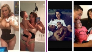 Illustration : "Mom on Instagram vs. Mom in real life: She parodies deceivingly perfect celebrity photos with infectious humor!"