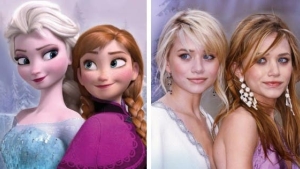 Illustration : "Of these 17 Disney characters, which ones resemble a celebrity the most?"