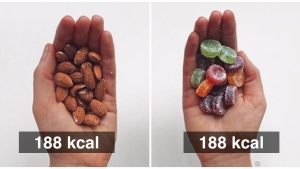 Illustration : "15 fascinating calorie comparisons that will help transform your diet"