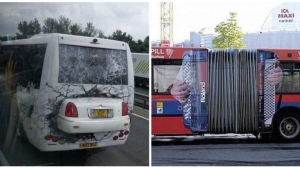 Illustration : "14 clever and creative bus ads spotted around the world"