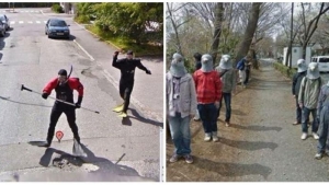 Illustration : "18 cool images spotted on Google Street View"