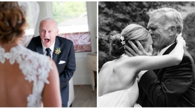Illustration : 19 touching photos of dads who couldn't hold back the tears on their daughters' wedding day