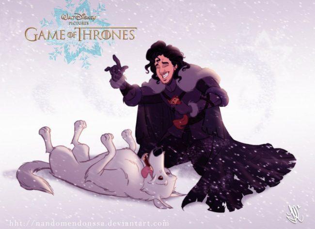Illustration de l'article : What if “Game of Thrones” was combined with Disney? 11 illustrations for you to check out!