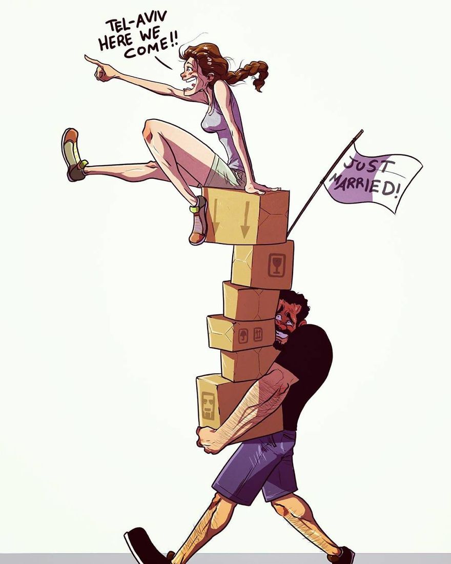 Illustration de l'article : An artist illustrates his daily life with his wife in a hilarious comic strip