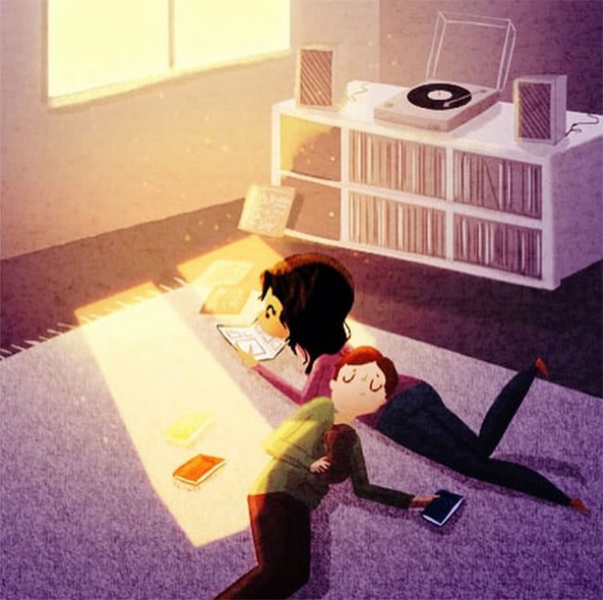 Illustration de l'article : 20 illustrations that show the little moments of happiness in the everyday life of a couple!
