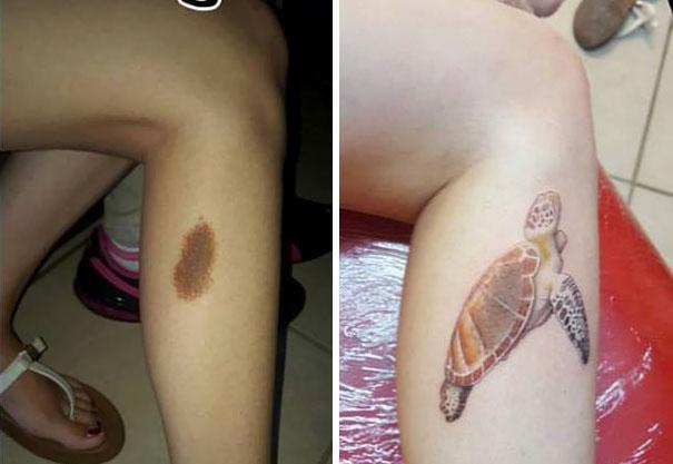 Illustration de l'article : 14 tattoos that turned a birthmark into a work of art