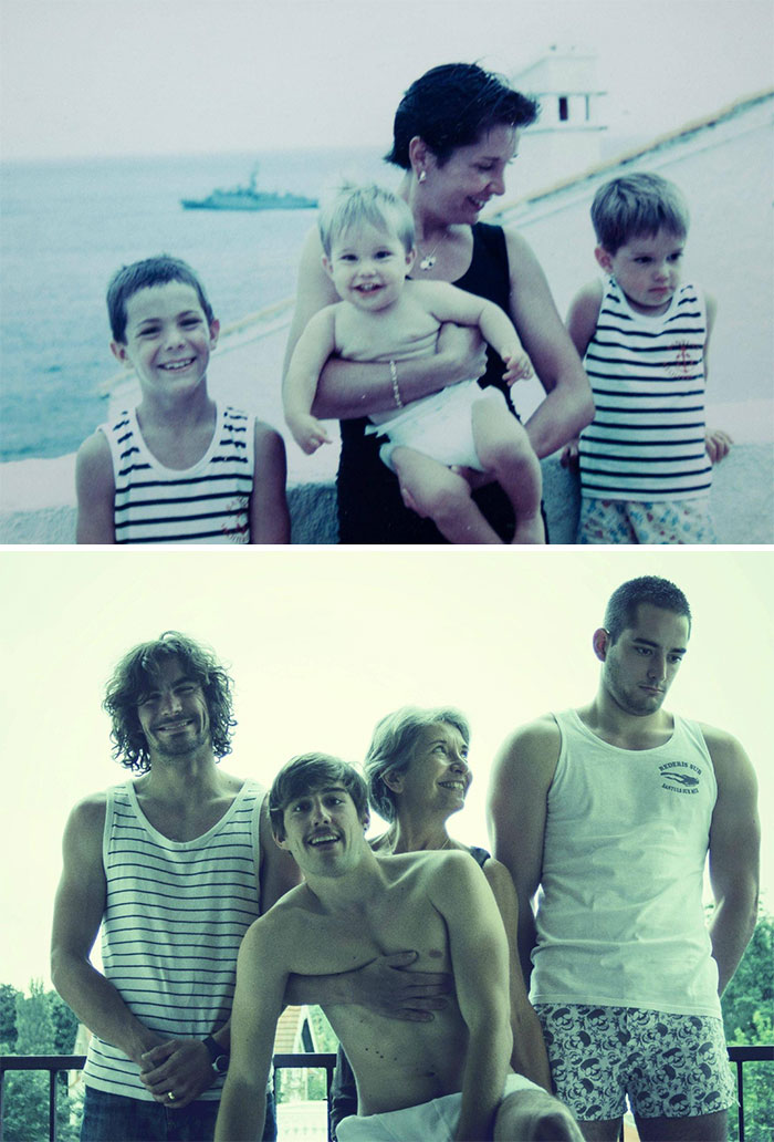 Illustration de l'article : 30 brothers and sisters who reproduced their childhood photos