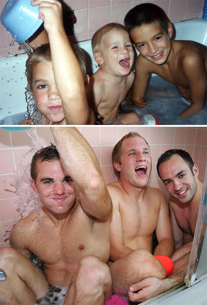 Illustration de l'article : 30 brothers and sisters who reproduced their childhood photos