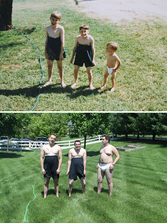 Illustration de l'article : 30 brothers and sisters who reproduced their childhood photos