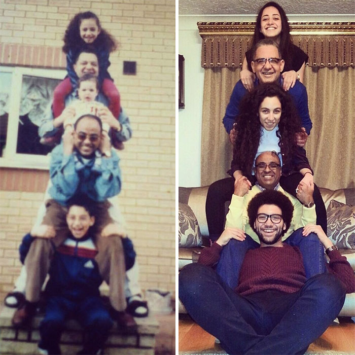 Illustration de l'article : 30 brothers and sisters who reproduced their childhood photos