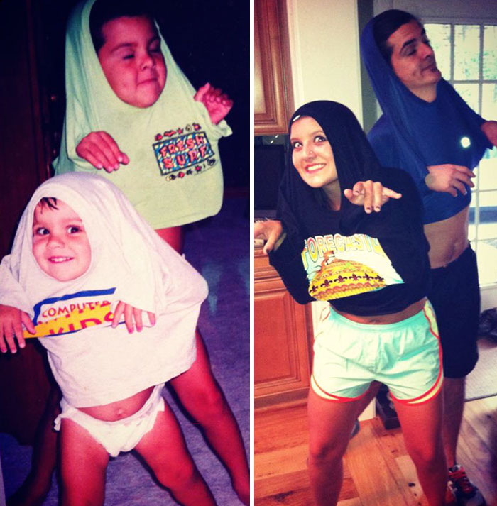 Illustration de l'article : 30 brothers and sisters who reproduced their childhood photos
