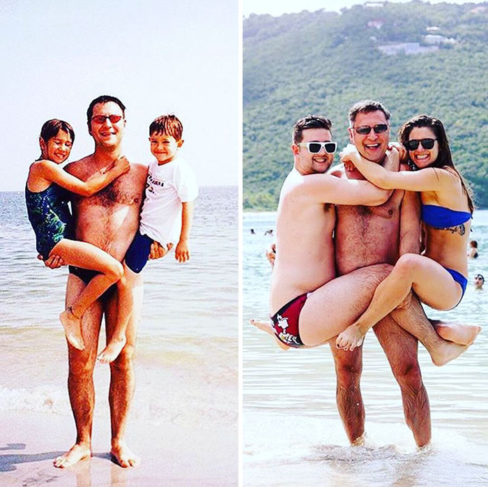 Illustration de l'article : 30 brothers and sisters who reproduced their childhood photos