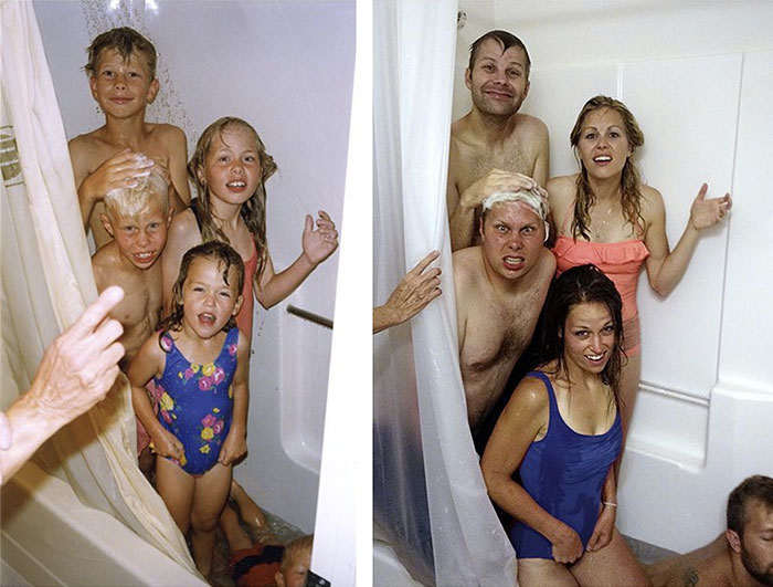 Illustration de l'article : 30 brothers and sisters who reproduced their childhood photos