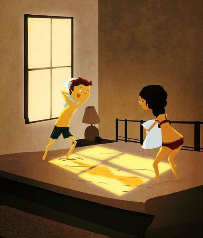 Illustration de l'article : 20 illustrations that show the little moments of happiness in the everyday life of a couple!