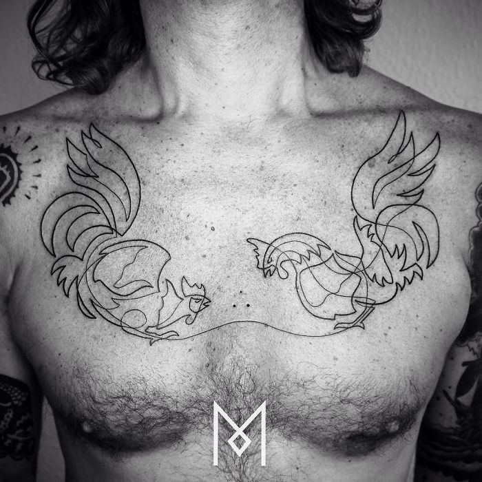 Illustration de l'article : 20 beautiful tattoos created using a single continuous line