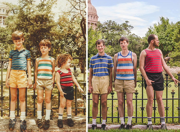 Illustration de l'article : 30 brothers and sisters who reproduced their childhood photos