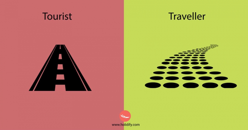 Illustration de l'article : 10 illustrations that show the biggest differences between travellers and tourists
