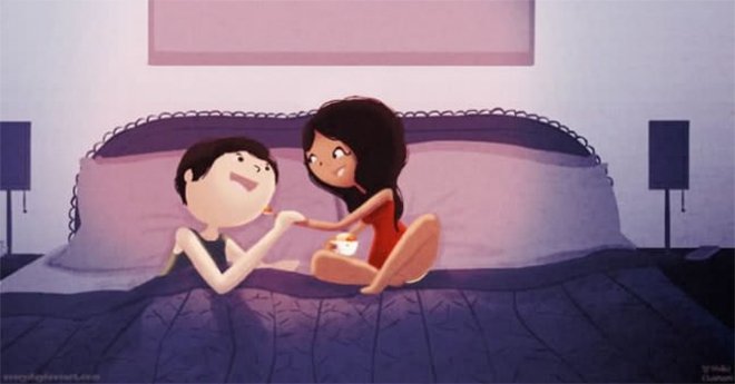 Illustration de l'article : 20 illustrations that show the little moments of happiness in the everyday life of a couple!