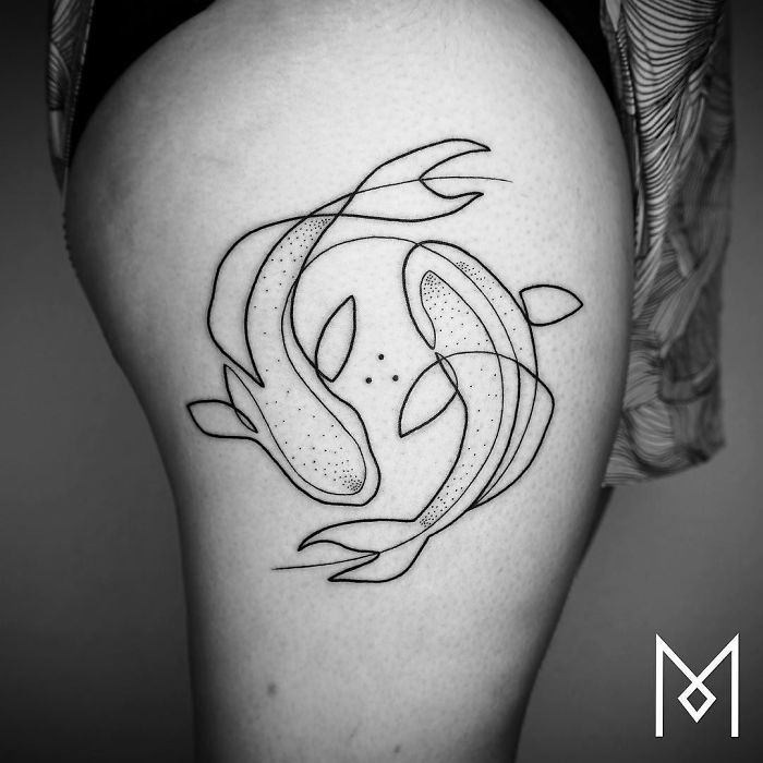 Illustration de l'article : 20 beautiful tattoos created using a single continuous line