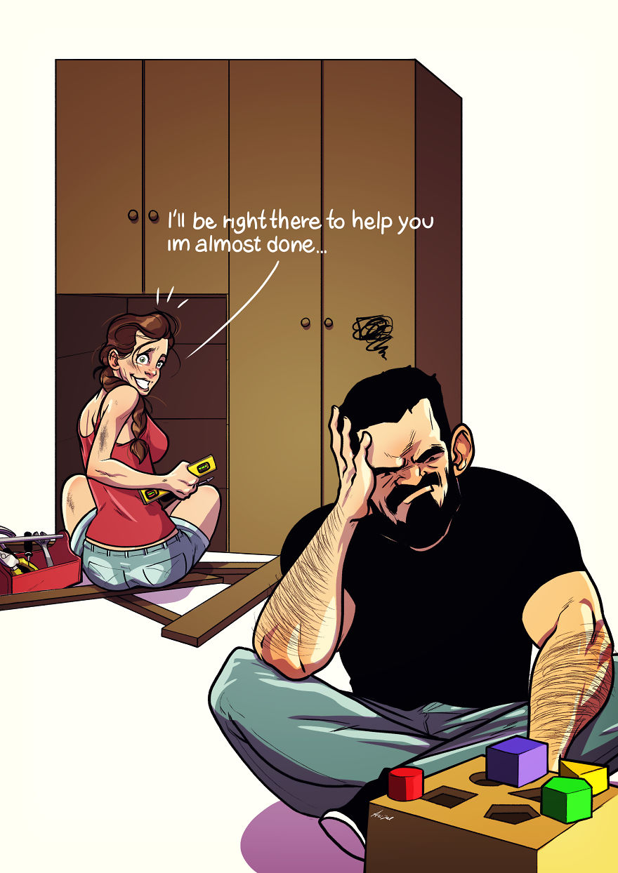 Illustration de l'article : An artist illustrates his daily life with his wife in a hilarious comic strip