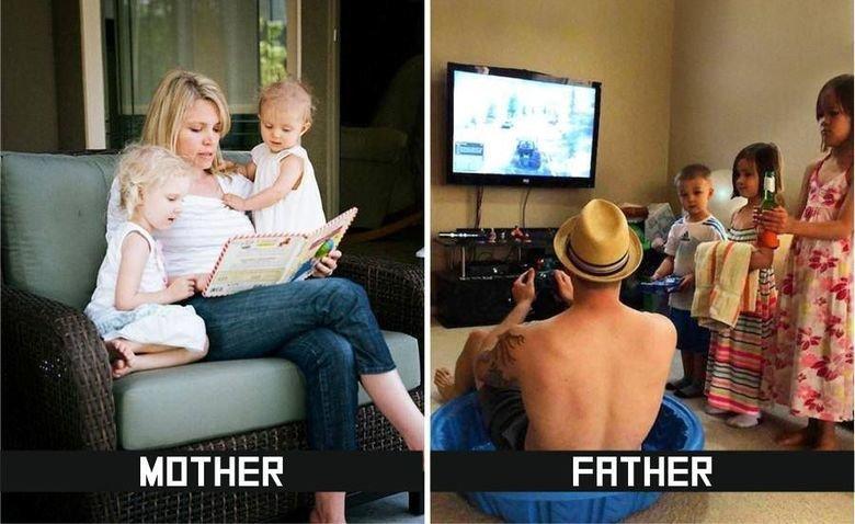 Illustration de l'article : 10 differences between mothers and fathers displayed in pictures! Which ones are the most hilarious?
