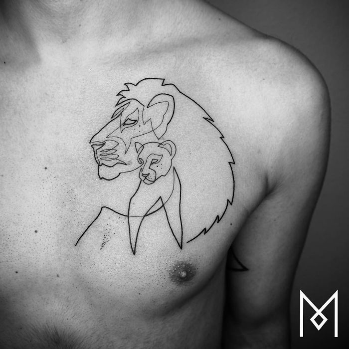 Illustration de l'article : 20 beautiful tattoos created using a single continuous line
