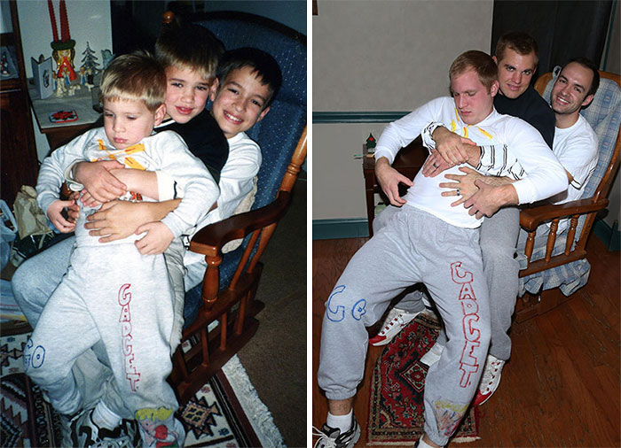 Illustration de l'article : 30 brothers and sisters who reproduced their childhood photos