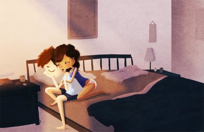 Illustration de l'article : 20 illustrations that show the little moments of happiness in the everyday life of a couple!