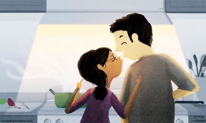 Illustration de l'article : 20 illustrations that show the little moments of happiness in the everyday life of a couple!