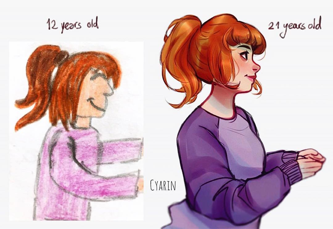 Illustration de l'article : 15 before/after drawings proving that practice makes perfect
