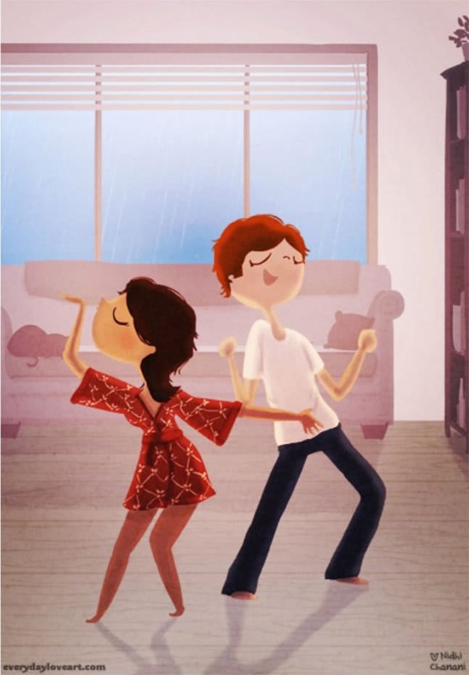 Illustration de l'article : 20 illustrations that show the little moments of happiness in the everyday life of a couple!