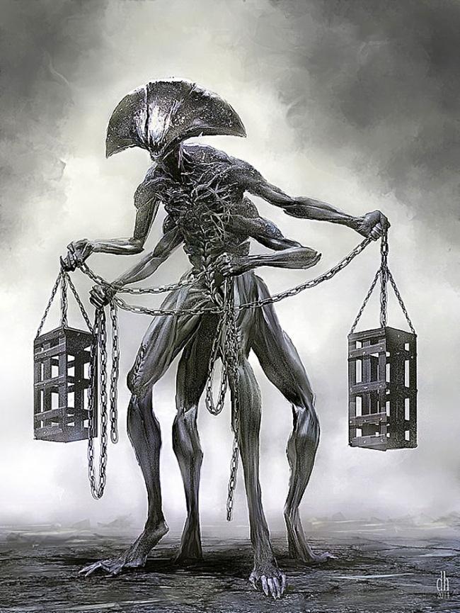 Illustration de l'article : The 12 signs of the zodiac illustrated as terrifying monsters by an American artist!