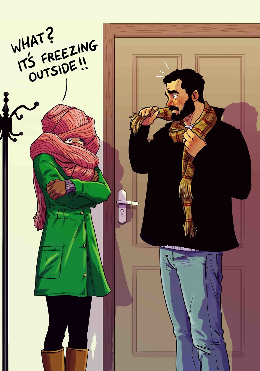Illustration de l'article : An artist illustrates his daily life with his wife in a hilarious comic strip